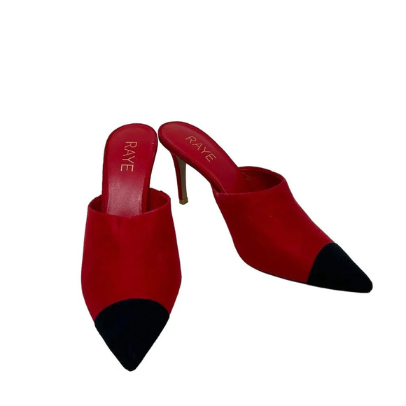 RAYE Phoebe Mule in Red Colorblock Heels‎ Size 7.5 - Picture 5 of 7